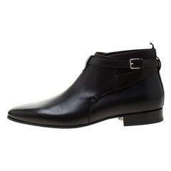 Saint Laurent Paris Black Leather Jodhpur Chelsea Boots Size 43.5