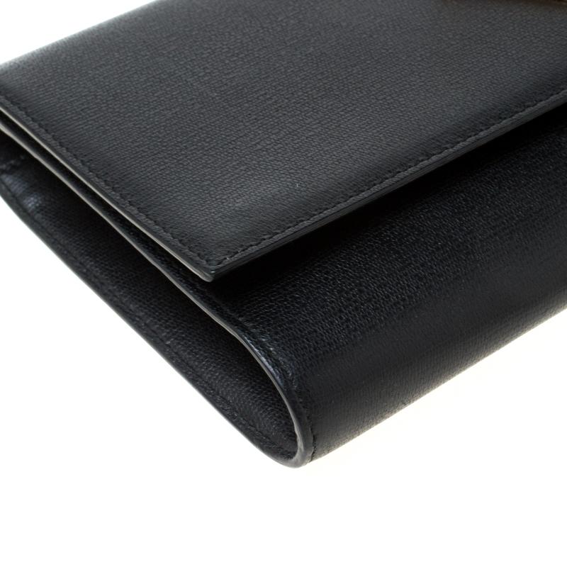 Saint Laurent Paris Black Leather Large Chyc Clutch 7