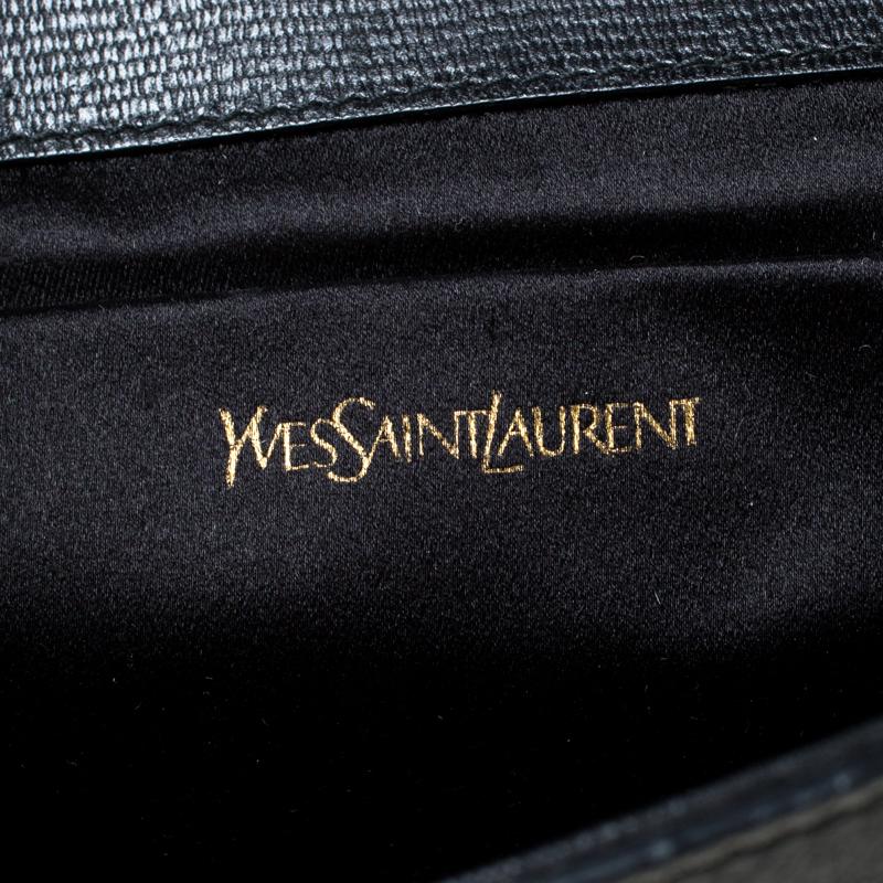Saint Laurent Paris Black Leather Large Chyc Clutch 2