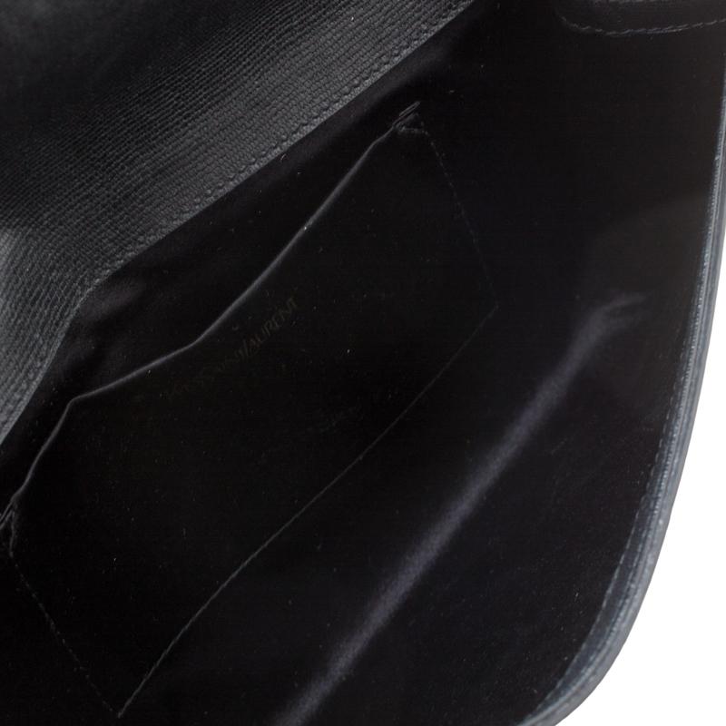 Saint Laurent Paris Black Leather Large Chyc Clutch 3
