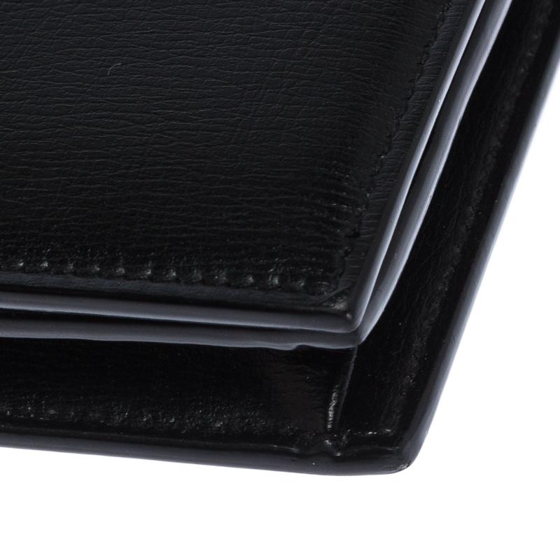 Saint Laurent Paris Black Leather Monogram Flap Wallet 1
