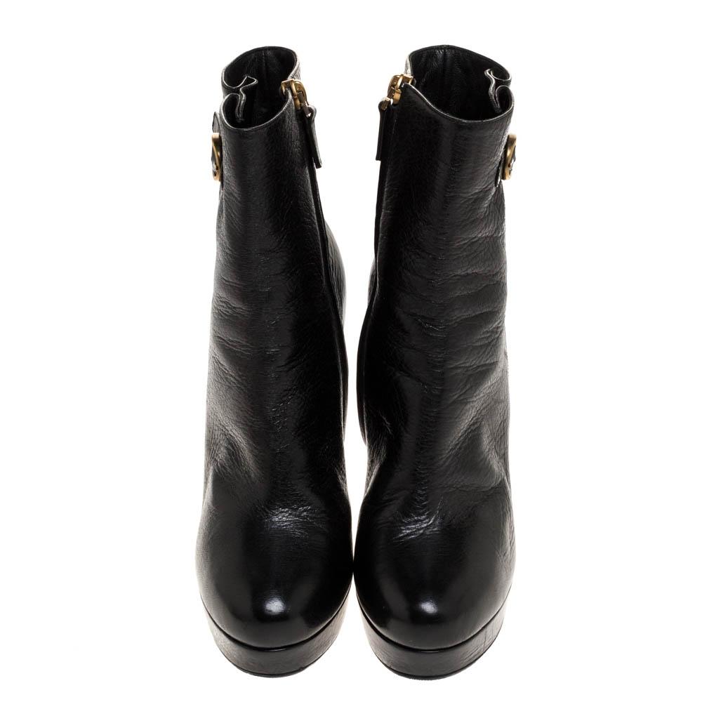 These boots from Saint Laurent feel like a dream and fit as they have exclusively been crafted just for you. A pair of supreme quality leather boots is just what you need to make a lasting impression. These feature round toes, towering stiletto