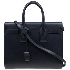 Saint Laurent Paris Black Leather Small Classic Sac De Jour Tote