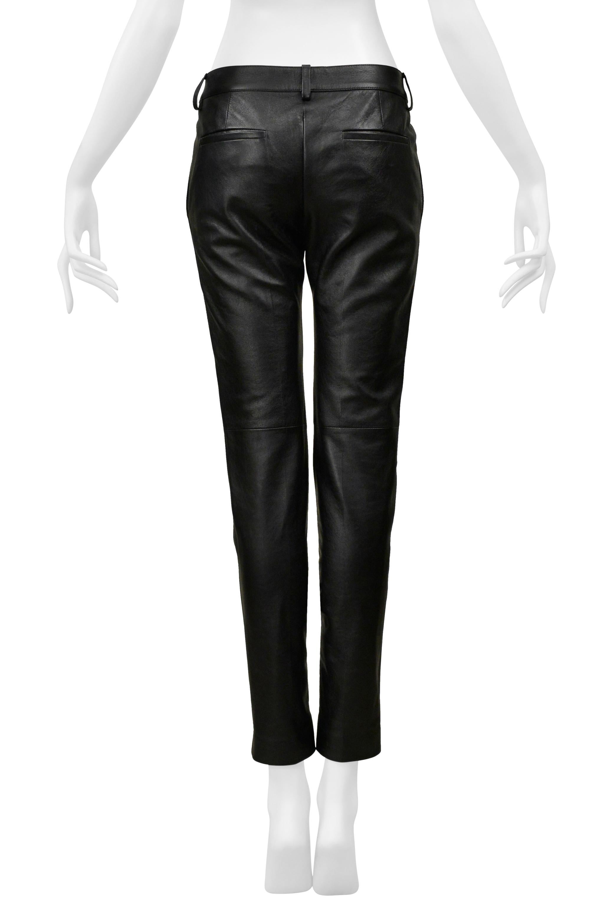Saint Laurent Paris Schwarze Lederhose mit Hose 2019 im Angebot 2