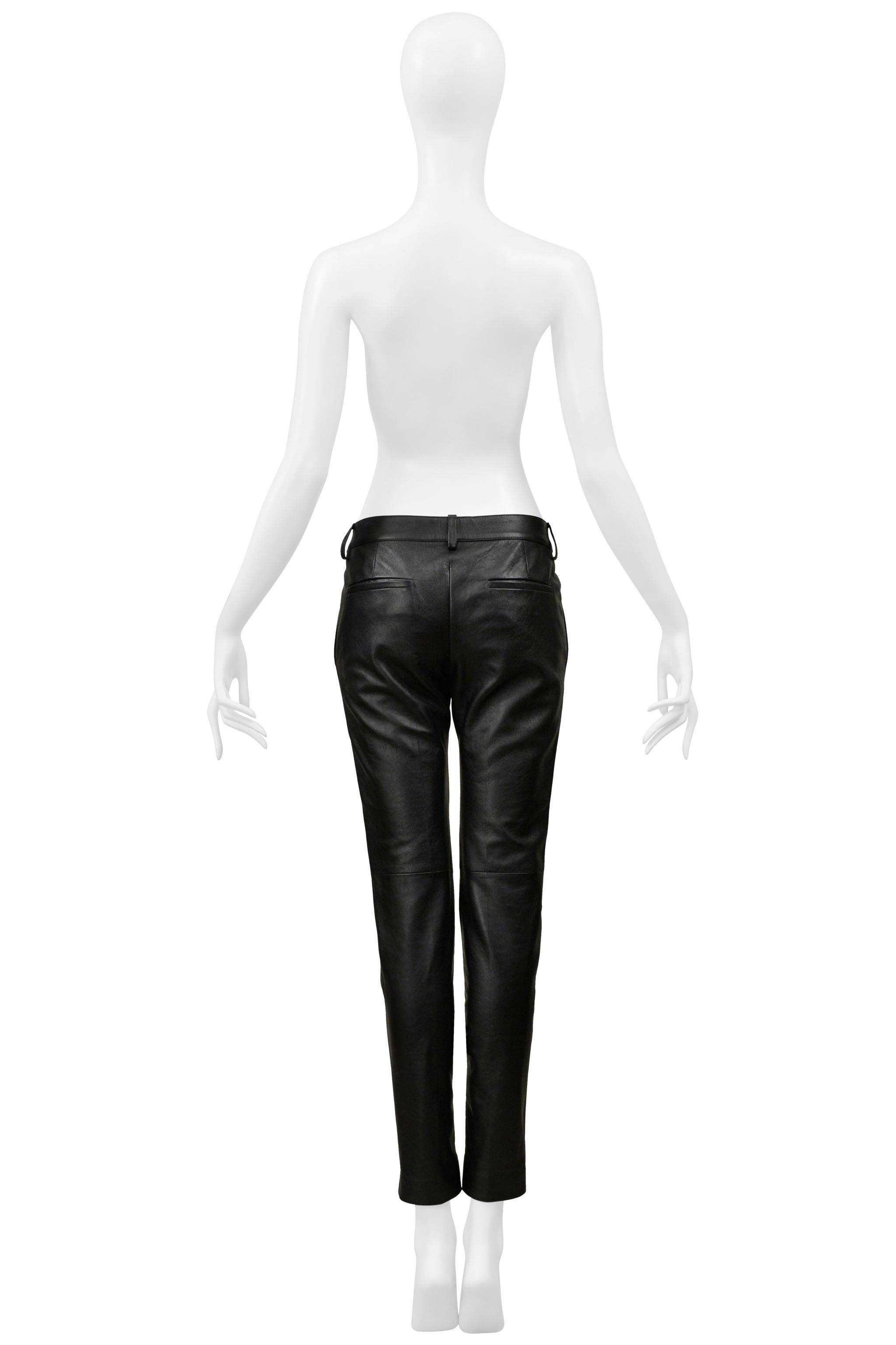 Saint Laurent Paris Schwarze Lederhose mit Hose 2019 im Angebot 3