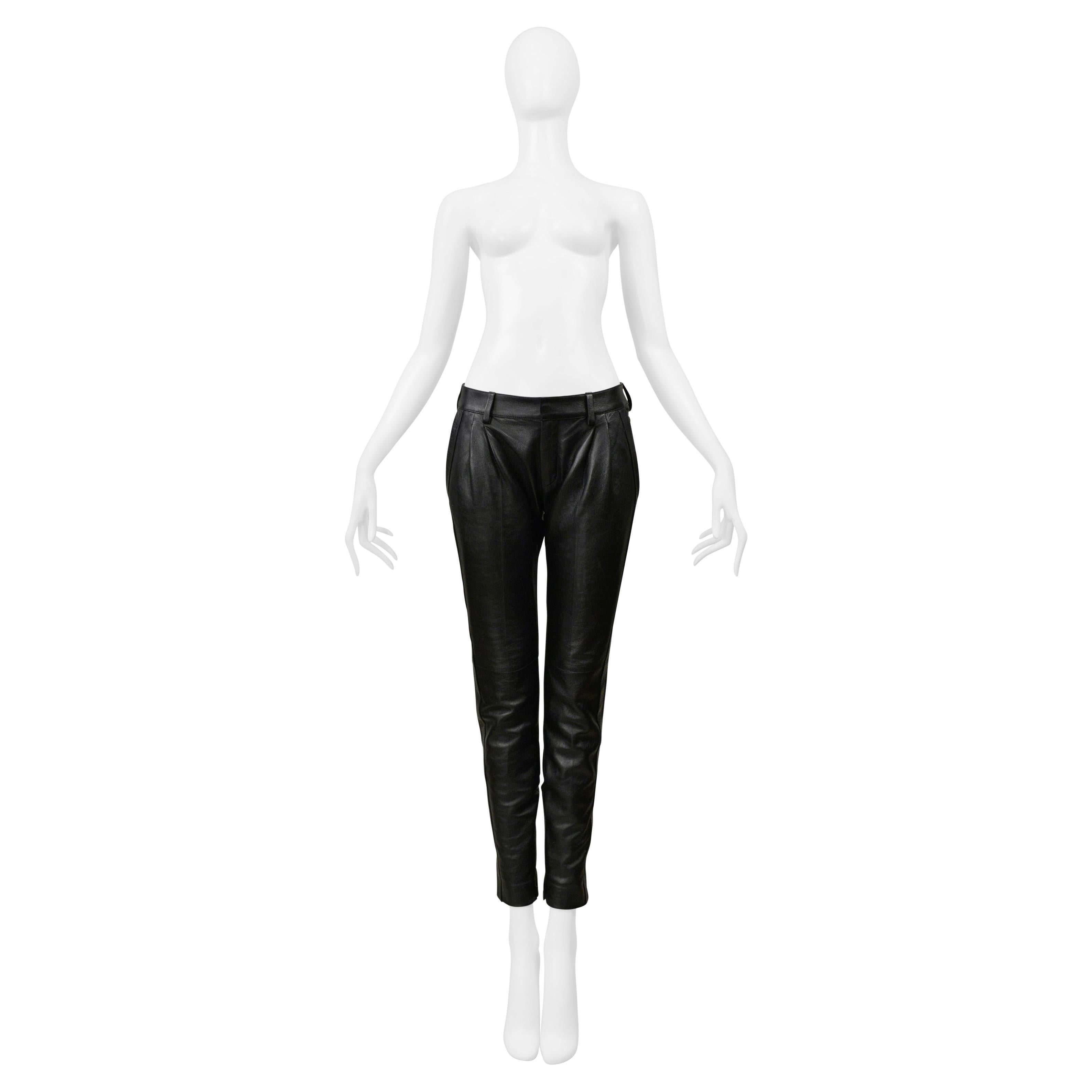 Saint Laurent Paris Pantalon pantalon en cuir noir 2019