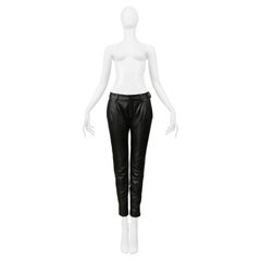 Saint Laurent Paris Pantaloni a zampa in pelle nera 2019
