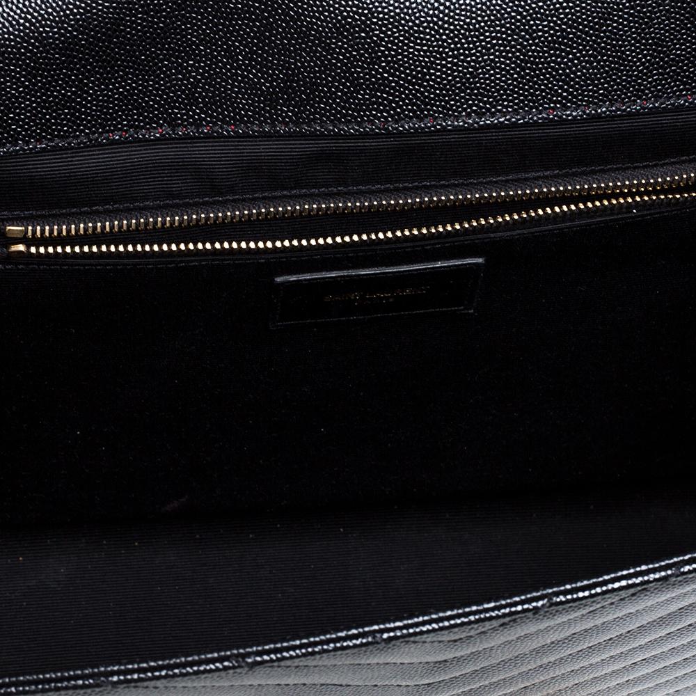 Saint Laurent Paris Black Matelasse Leather Large Cassandre Flap Bag 4