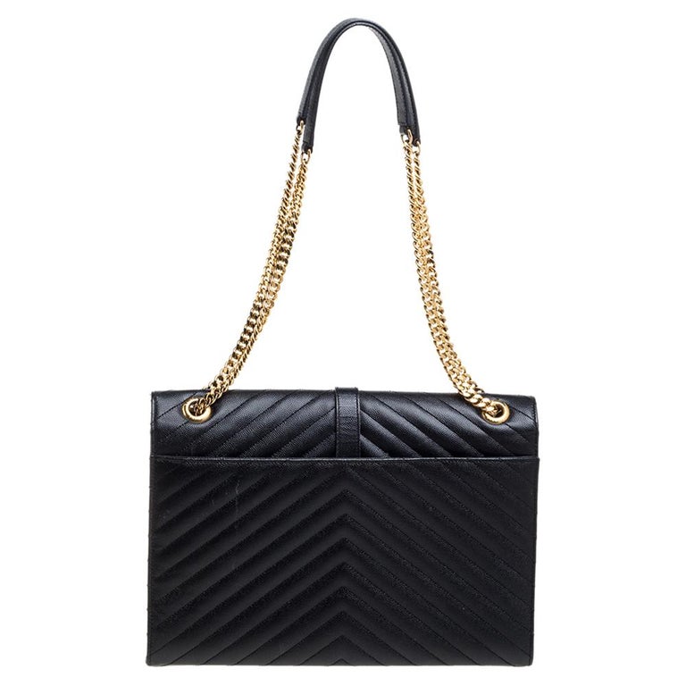 Saint Laurent Paris Black Matelasse Leather Large Cassandre Flap Bag at ...