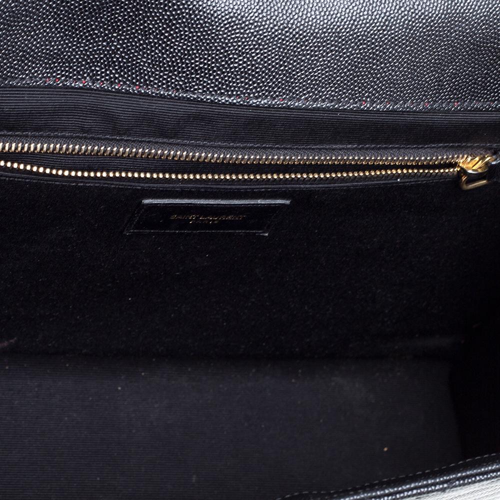 Saint Laurent Paris Black Matelasse Leather Large Cassandre Flap Bag 1