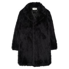 Saint Laurent Paris  Black Mohair and Wool Coat