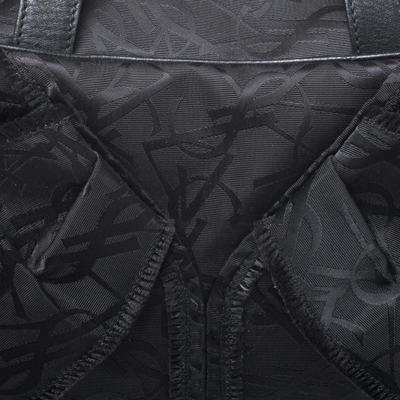 Saint Laurent Paris Black Nylon and Leather Duffle Bag 2