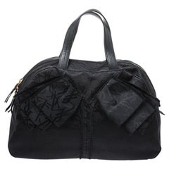 Saint Laurent Paris Black Nylon and Leather Duffle Bag