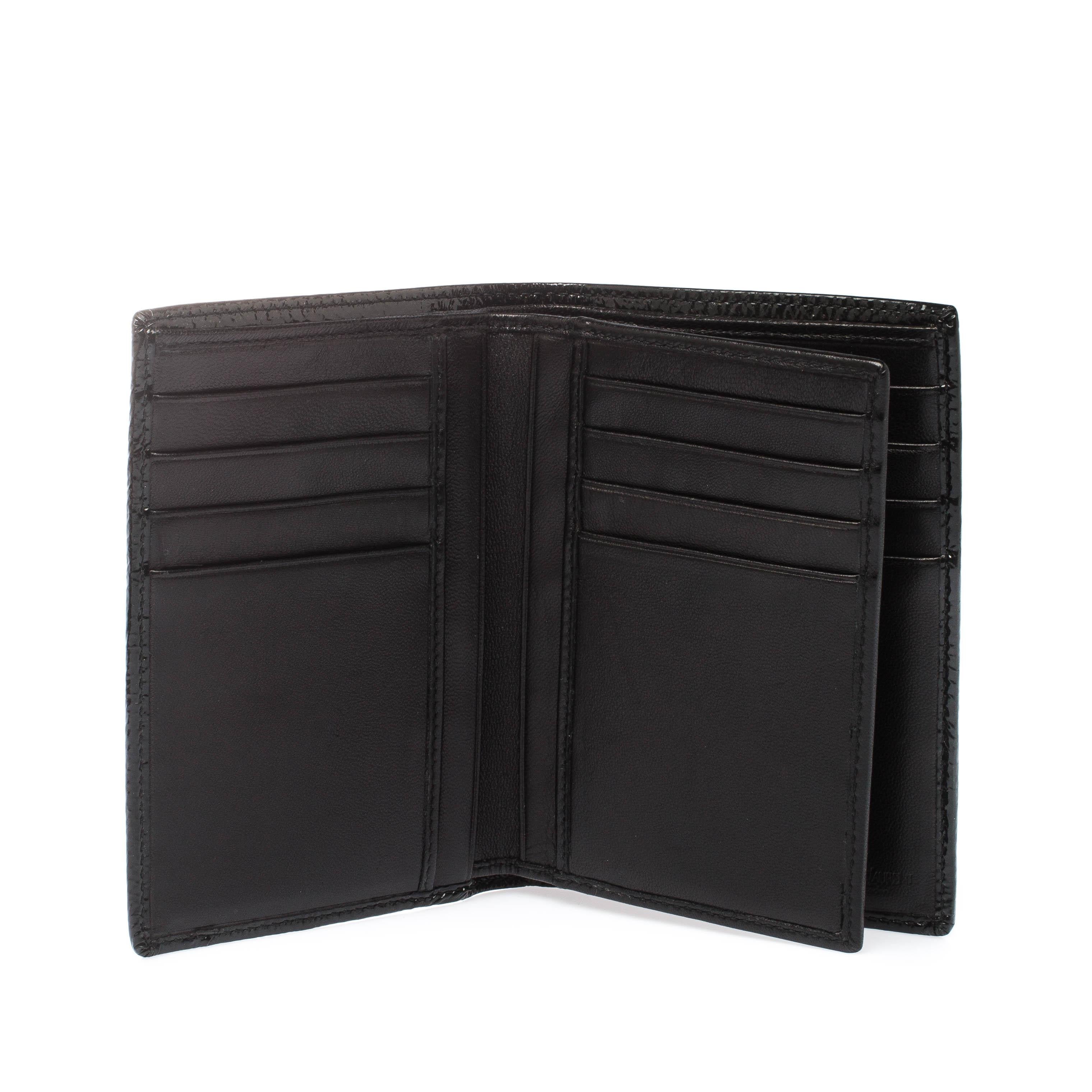 Saint Laurent Paris Black Patent Leather Bifold Wallet 5