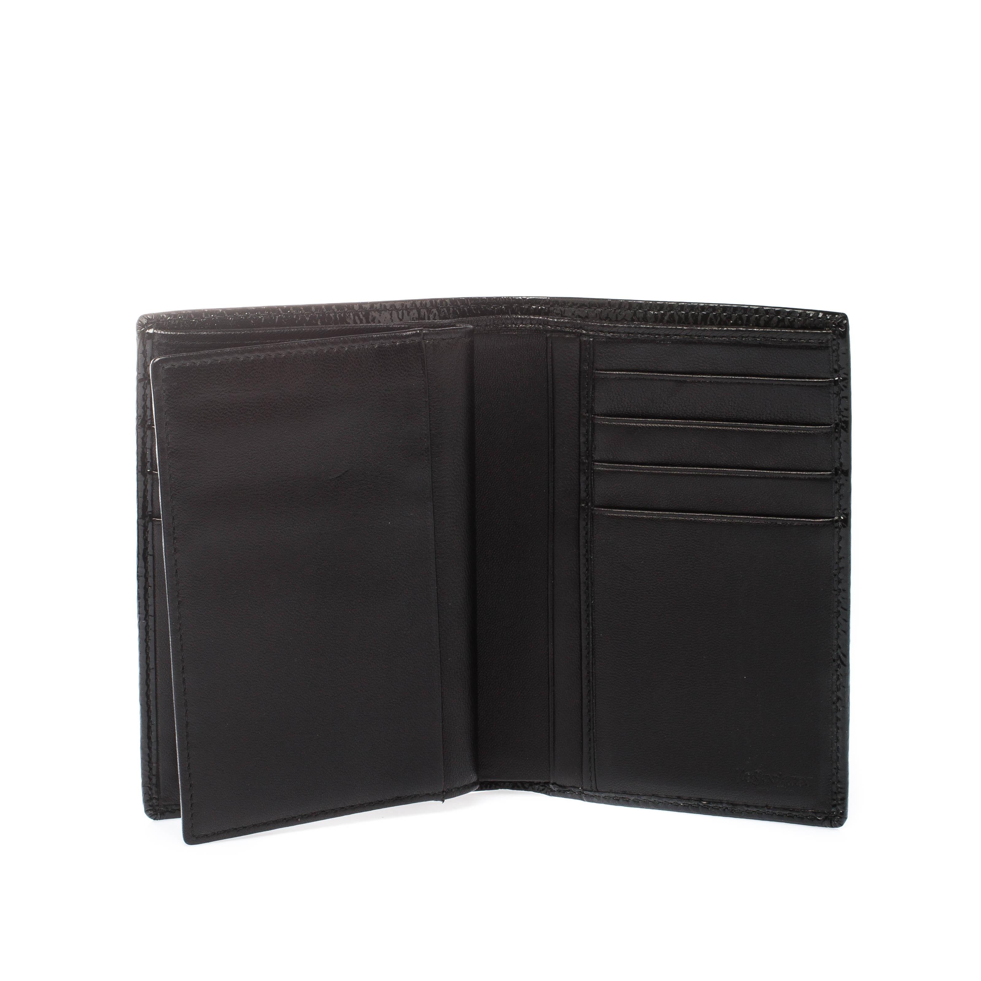 Saint Laurent Paris Black Patent Leather Bifold Wallet 4