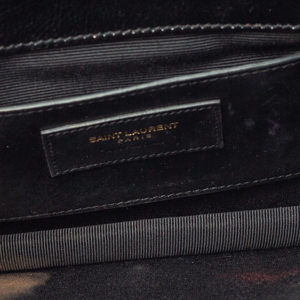 Saint Laurent Paris Black Patent Leather Kate Monogram Clutch 6