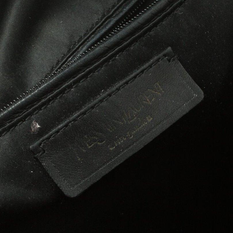 Saint Laurent Paris Black Patent Leather Large Muse Tote 4