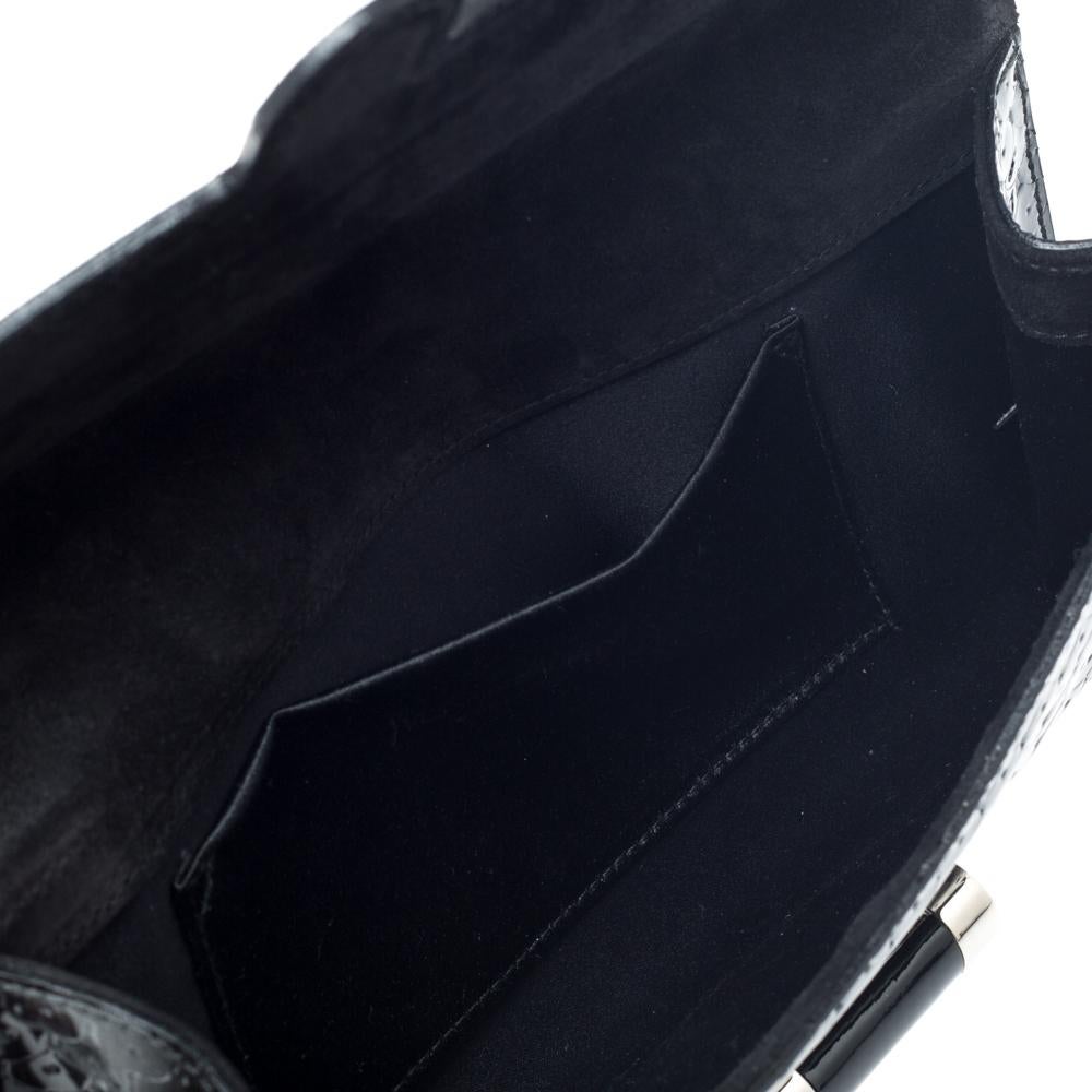 Saint Laurent Paris Black Patent Leather Muse Clutch 2