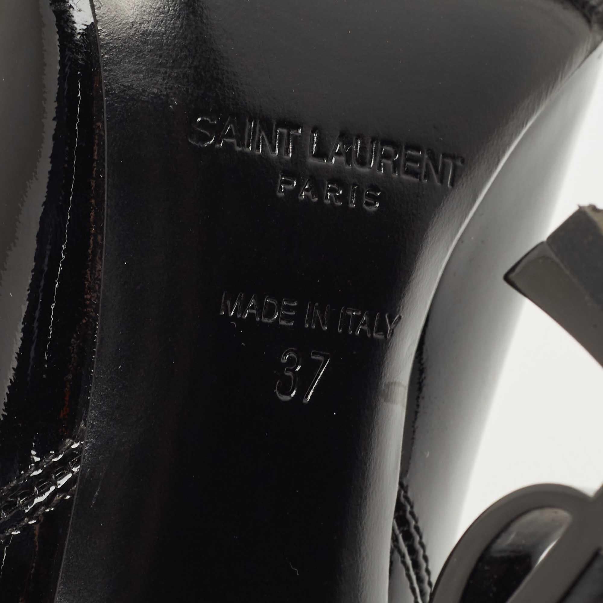 Saint Laurent Paris Black Patent Leather Opyum Pointed Toe Ankle Booties 4
