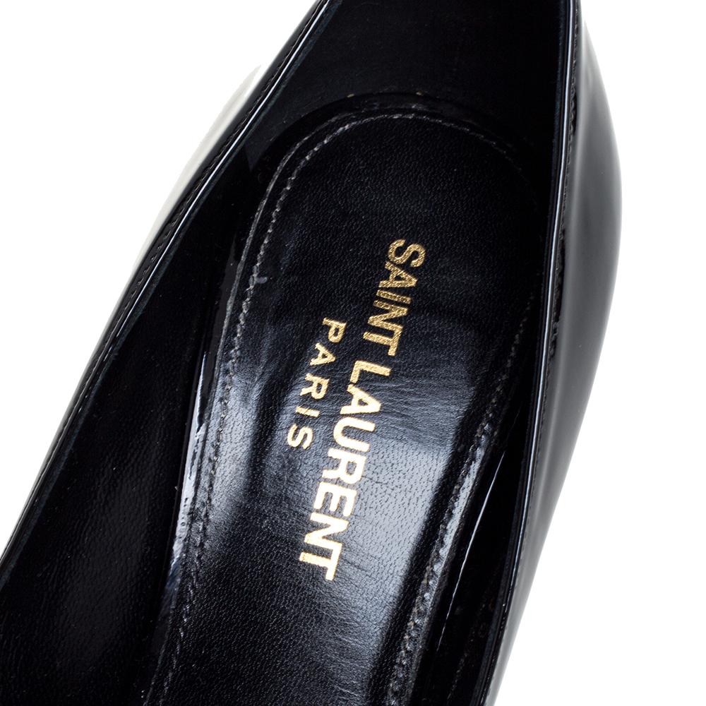 Saint Laurent Paris Black Patent Leather Opyum Pointed Toe Pumps Size 36.5 2