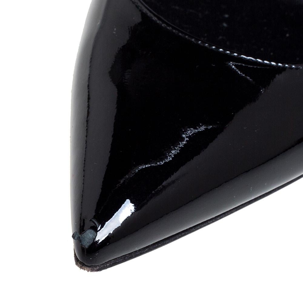 Saint Laurent Paris Black Patent Leather Opyum Pointed Toe Pumps Size 36.5 3