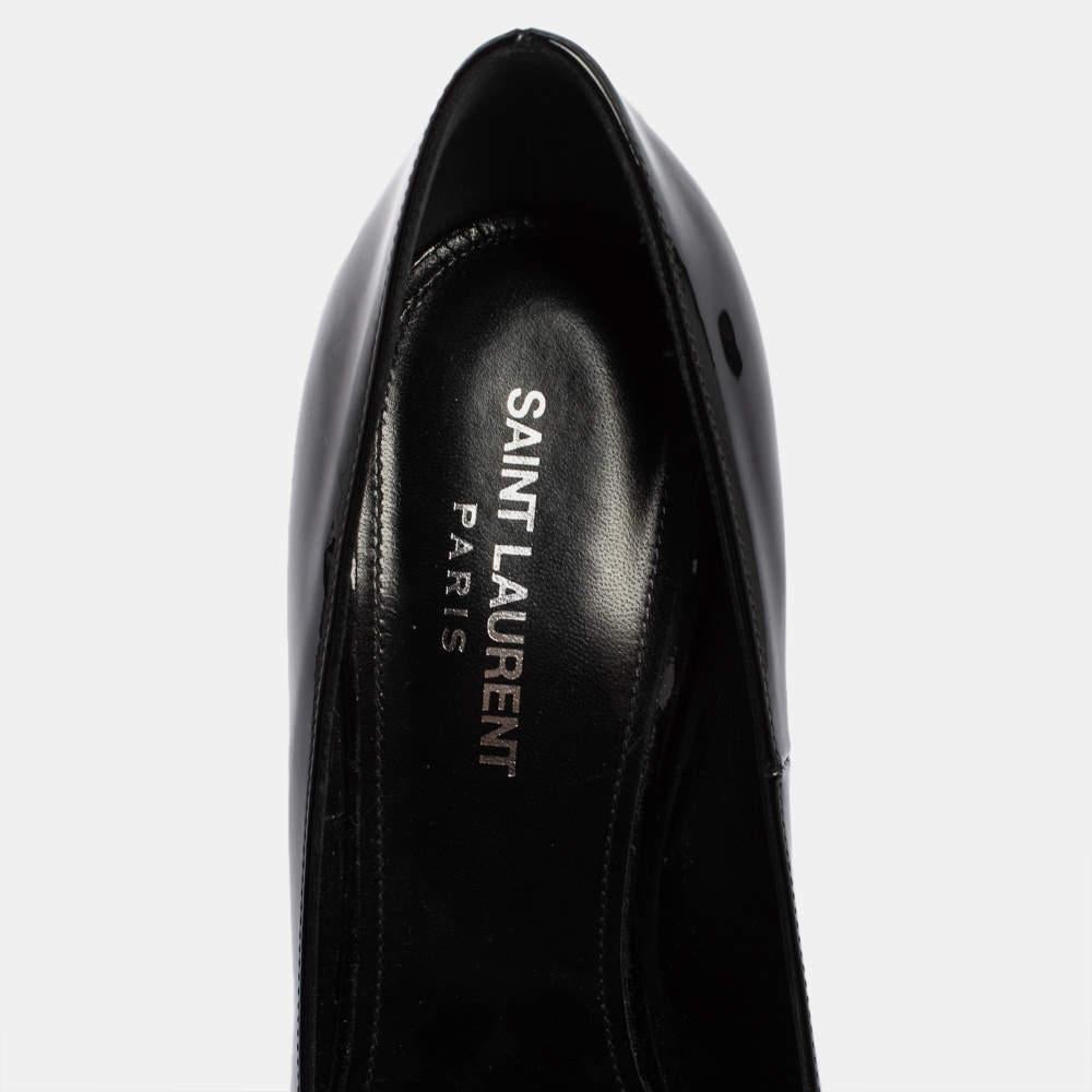 Women's Saint Laurent Paris Black Patent Leather Opyum Pointed Toe Pumps Size 39