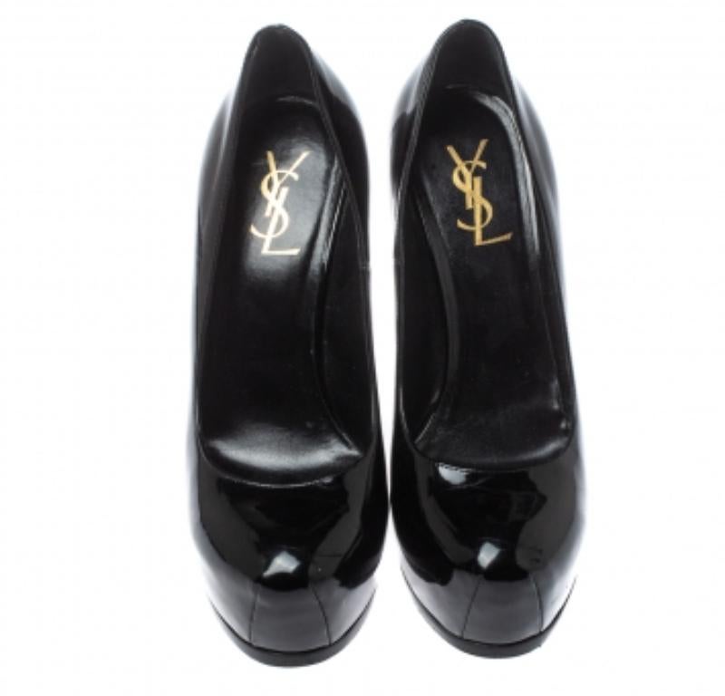 Saint Laurent Paris Bombas Tribtoo de charol negro talla 39 Negro en venta