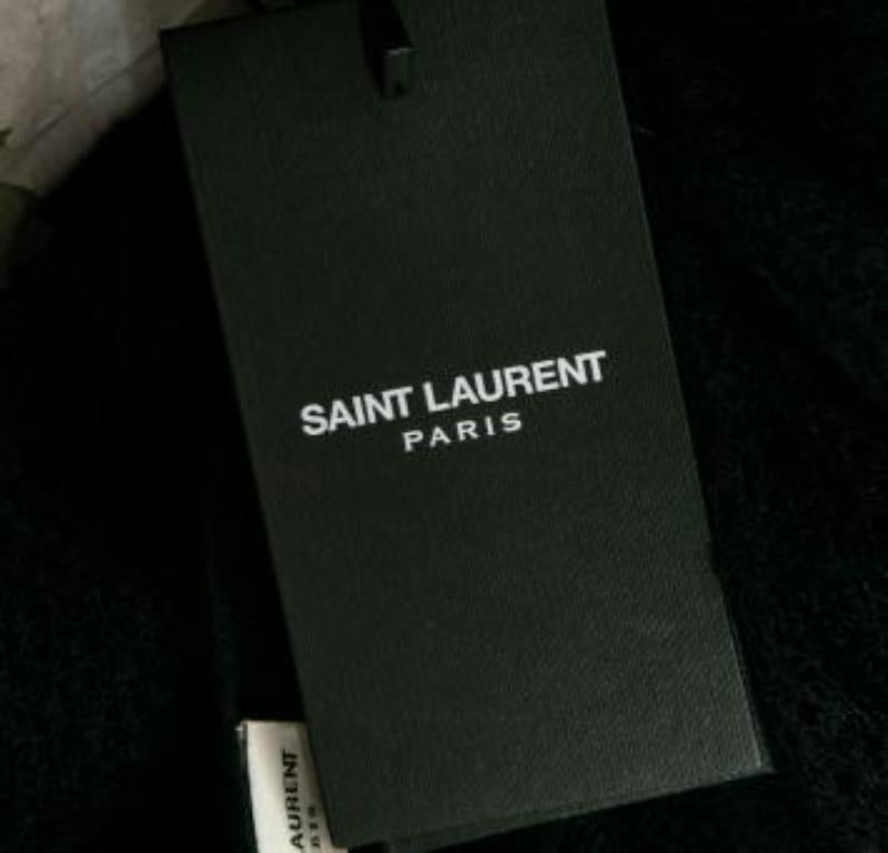 Saint Laurent Paris Schwarz Perforiertes Maschengewebe Langarmkleid S im Angebot 6