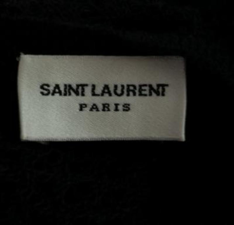Saint Laurent Paris Schwarz Perforiertes Maschengewebe Langarmkleid S im Angebot 5