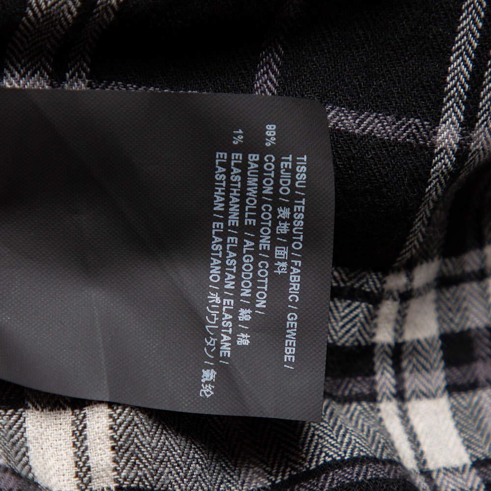 Women's Saint Laurent Paris Black Plaided Flannel Button Front Shirt S For Sale