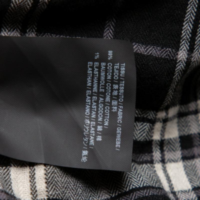 Saint Laurent Paris Black Plaided Flannel Button Front Shirt S For Sale 3