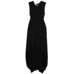 Saint Laurent Paris Black Pleated Evening Dress M