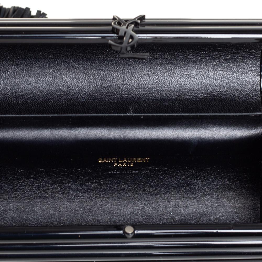 Saint Laurent Paris Schwarz Plexiglas Opium Quaste Minaudiere Tasche 4