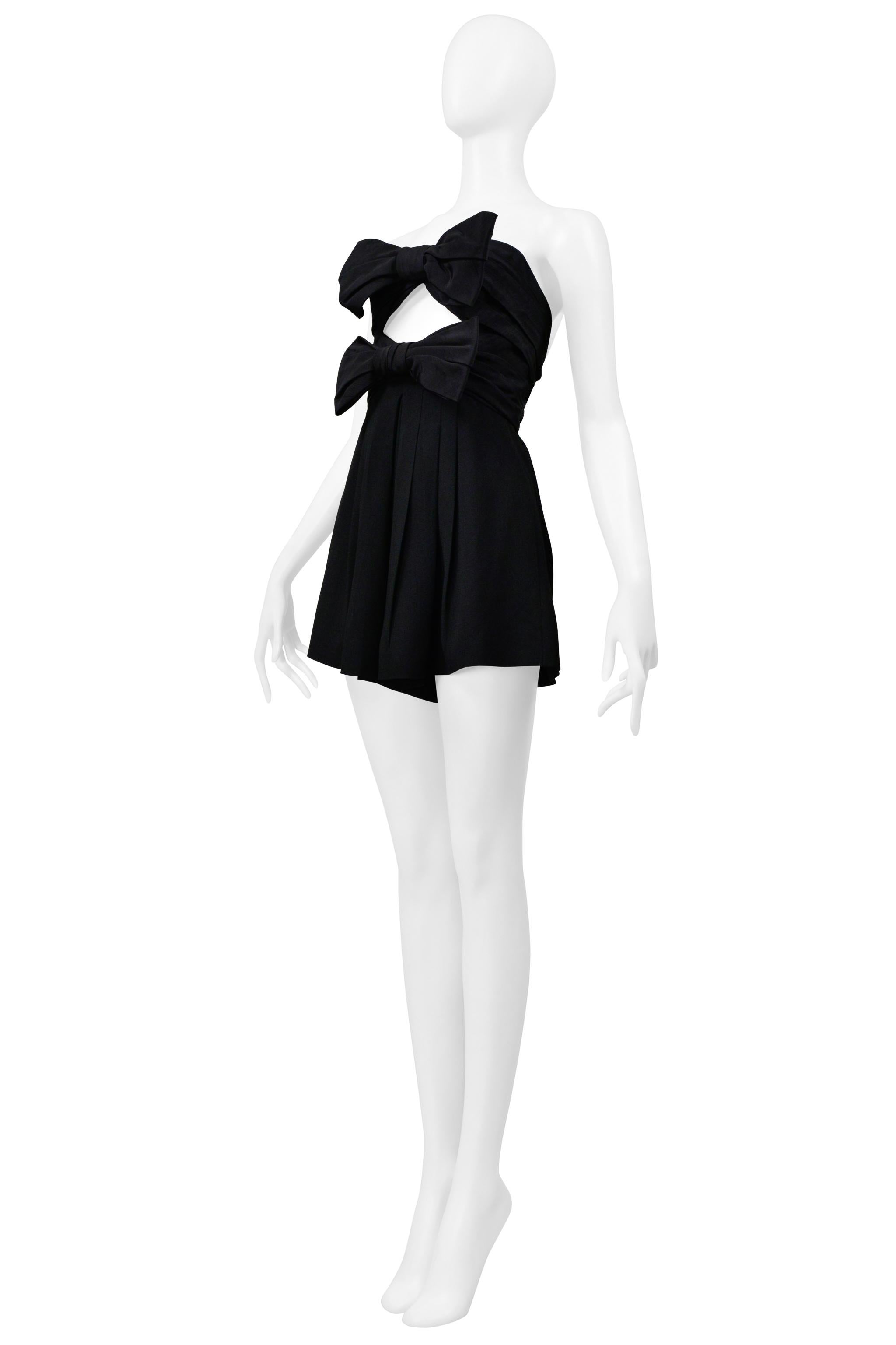 Saint Laurent Paris Black Romper With Bows And Cutout 2019 For Sale 1