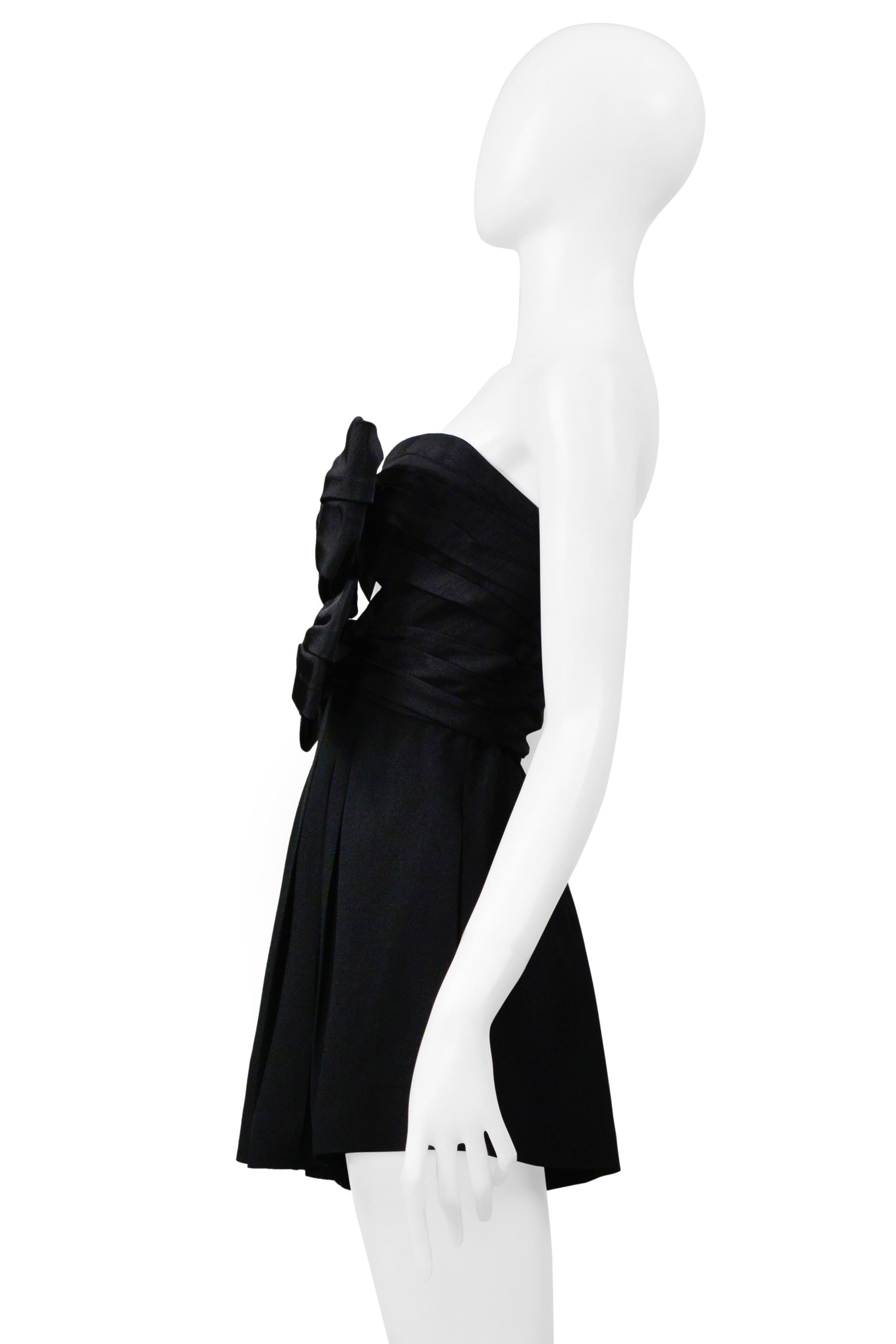 Saint Laurent Paris Black Romper With Bows And Cutout 2019 For Sale 2