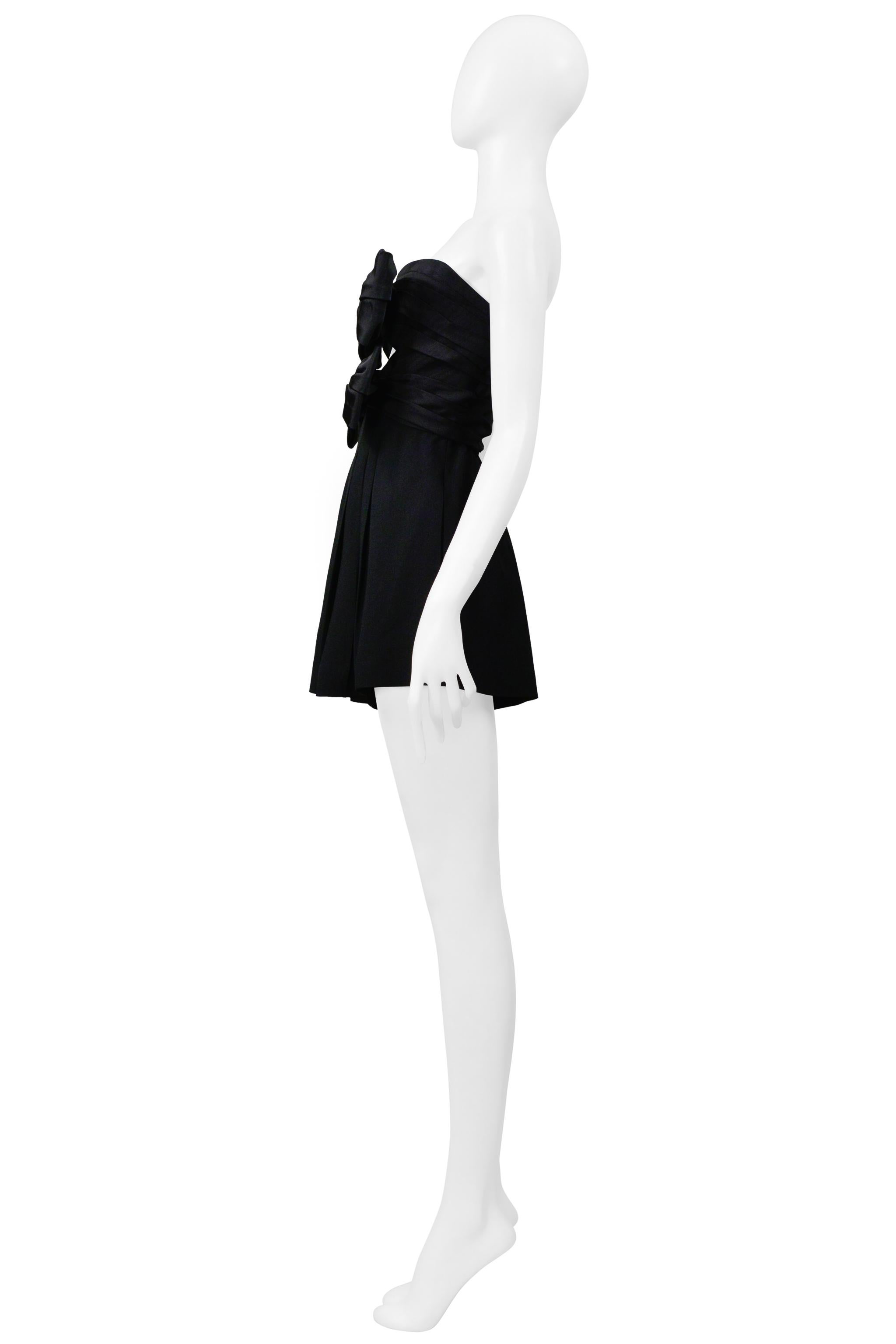 Saint Laurent Paris Black Romper With Bows And Cutout 2019 For Sale 3