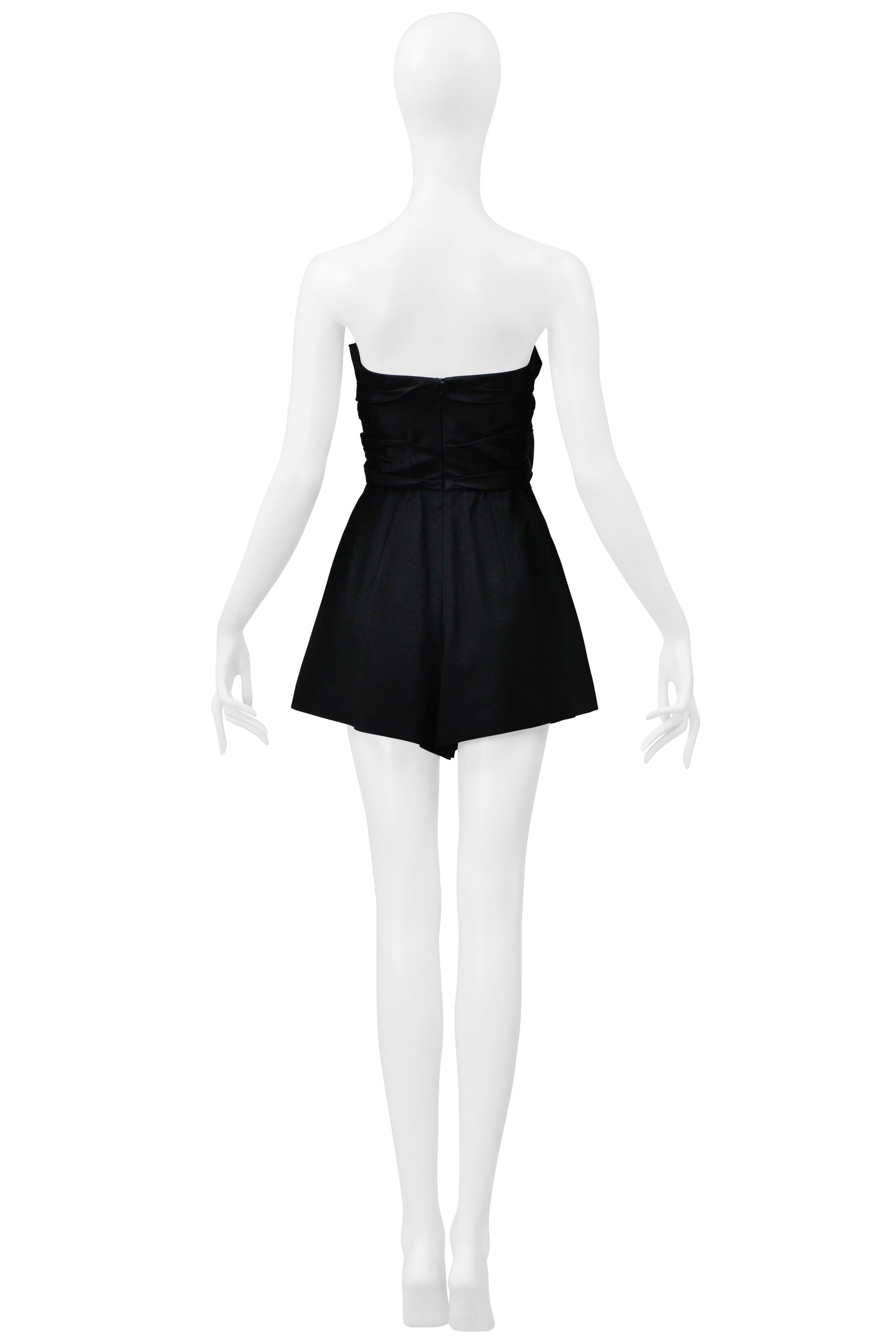 Saint Laurent Paris Black Romper With Bows And Cutout 2019 For Sale 4