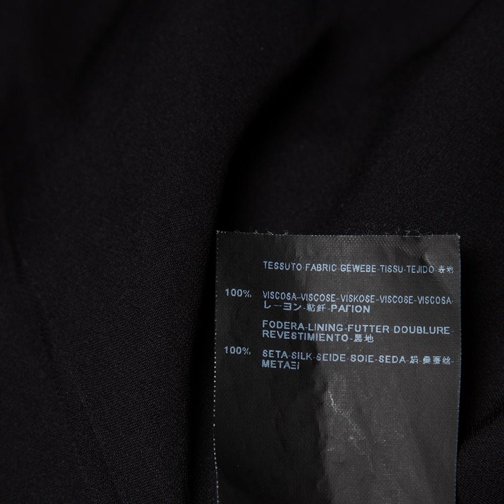 Saint Laurent Paris Black Star Printed Twill Neck Sleeveless Shift Dress M 2