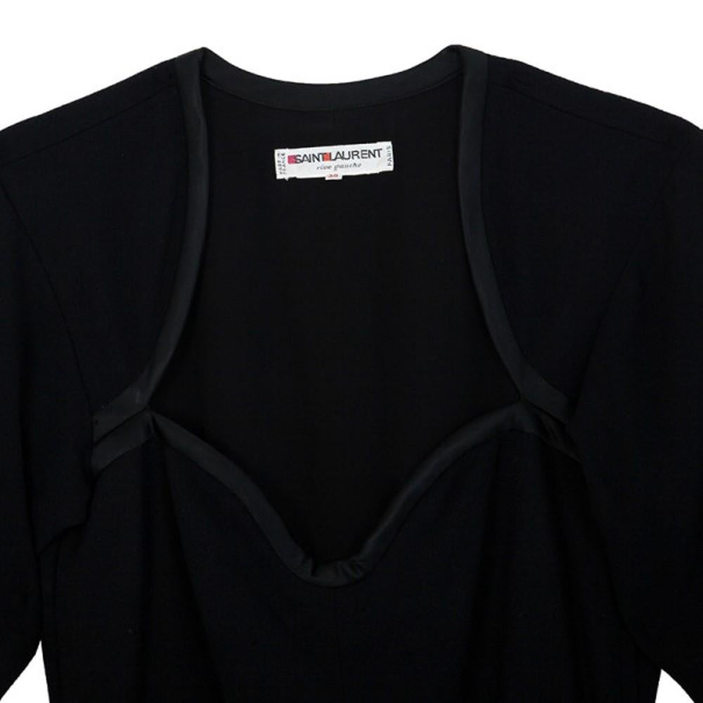 Saint Laurent Paris Black Stretch Long Sleeve Dress M 7