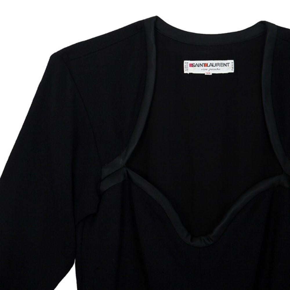 Women's Saint Laurent Paris Black Stretch Long Sleeve Dress M