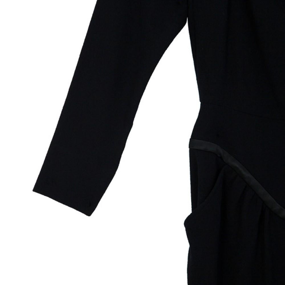 Saint Laurent Paris Black Stretch Long Sleeve Dress M 3