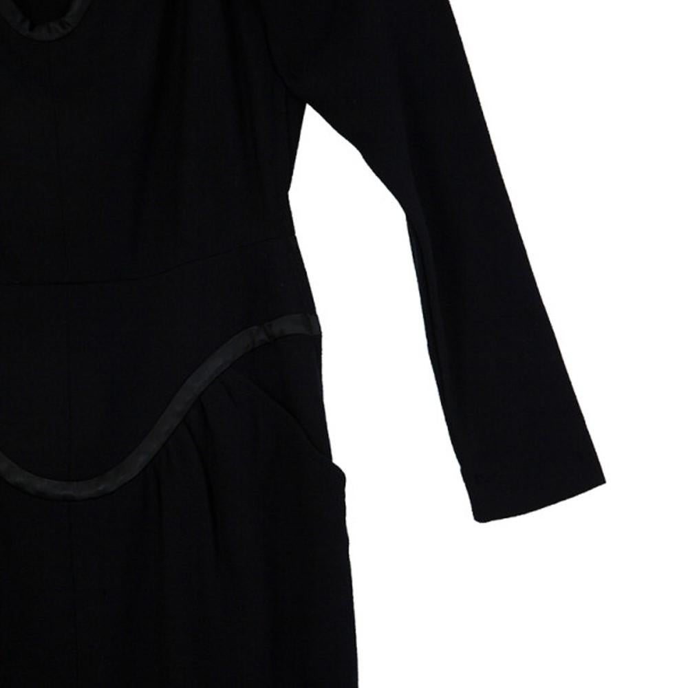 Saint Laurent Paris Black Stretch Long Sleeve Dress M 4