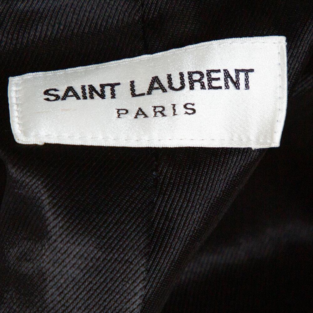 Saint Laurent Paris Black Studded Leather Biker Jacket S 1