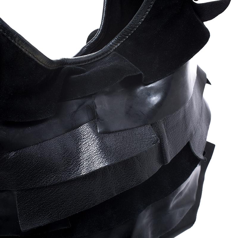 Saint Laurent Paris Black Suede and Patent Leather St. Tropez Shoulder Bag 8