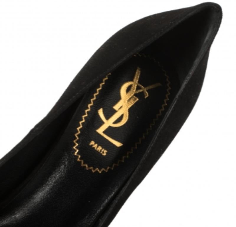 De las mujeres Saint Laurent Paris Bombas de plataforma Arya de ante negro Talla 36 en venta