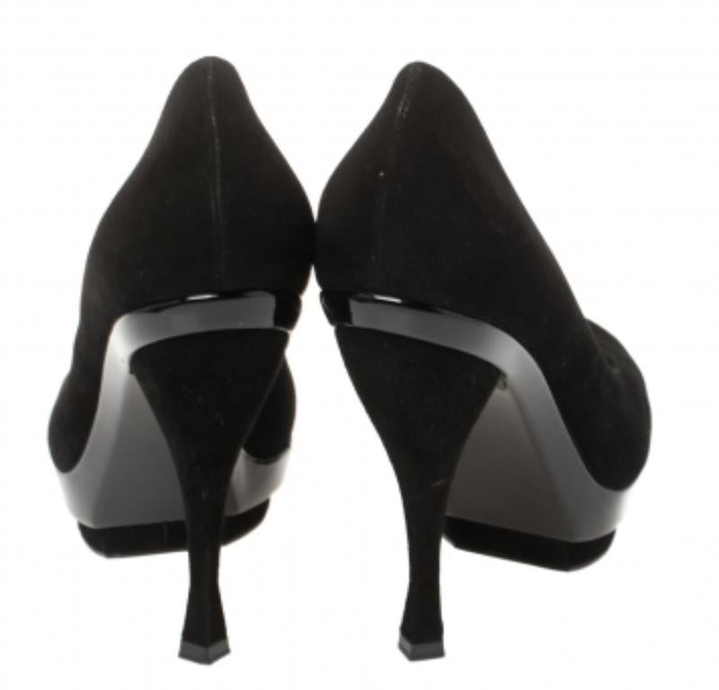 Saint Laurent Paris Bombas de plataforma Arya de ante negro Talla 36 en venta 1