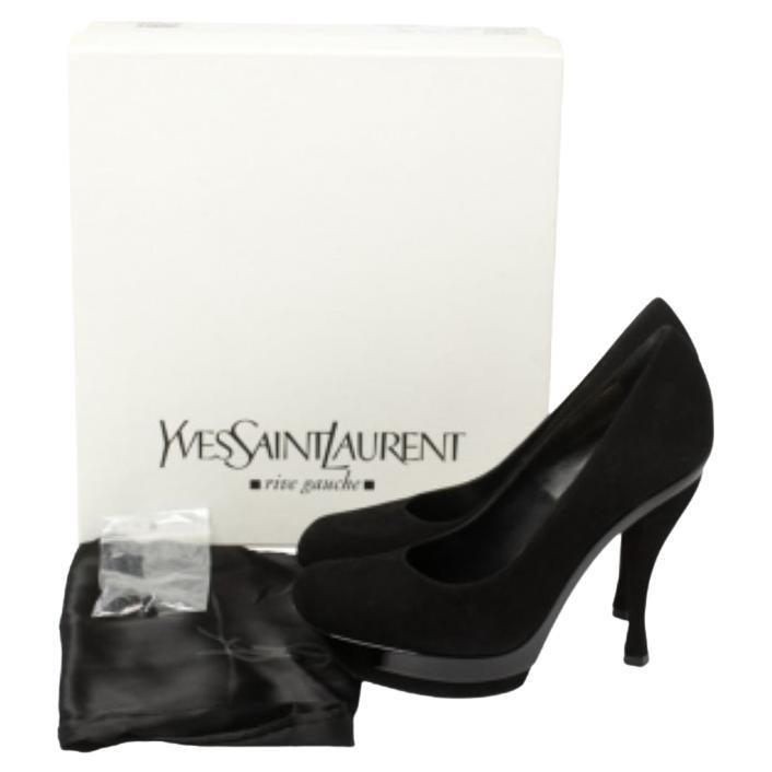 Saint Laurent Paris Bombas de plataforma Arya de ante negro Talla 36 en venta 3