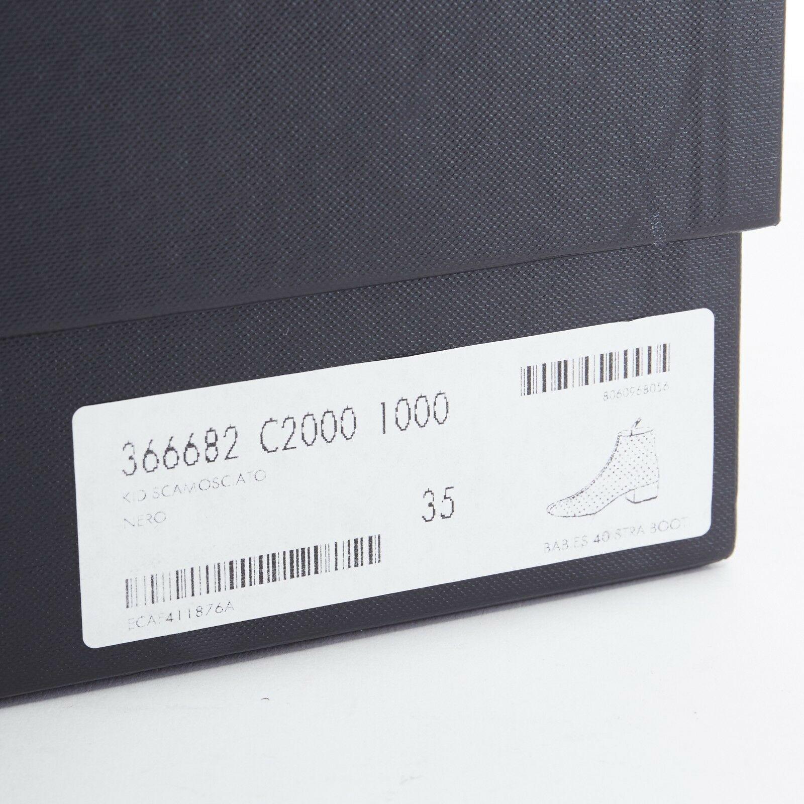 SAINT LAURENT PARIS black suede strass crystal embellished ankle boot shoe EU35 For Sale 8