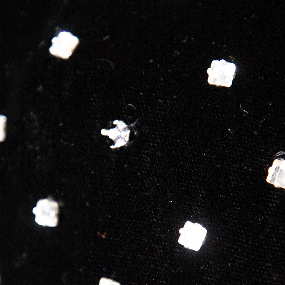 Saint Laurent Paris Black Velvet Crystal Embellished Detail Faux Mini Dress M In Good Condition In Dubai, Al Qouz 2