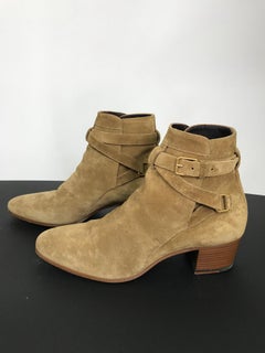 Saint Laurent Paris Blake 40 Jodhpur Buckle Ankle Boots Booties 37
